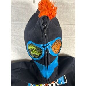 Kids Youth Tony Hawk Zip Up Hoodie Black Orange Mohawk Eye goggles Size S